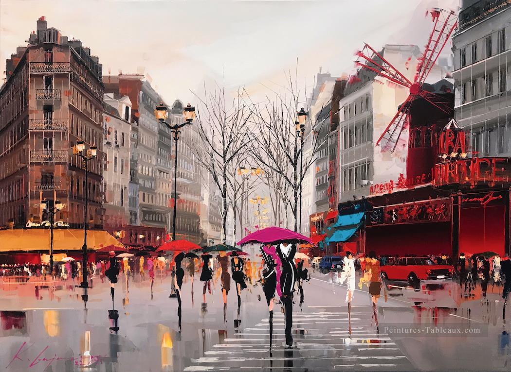 Ambiance du Moulin rouge Kal Gajoum Paris Peintures à l'huile